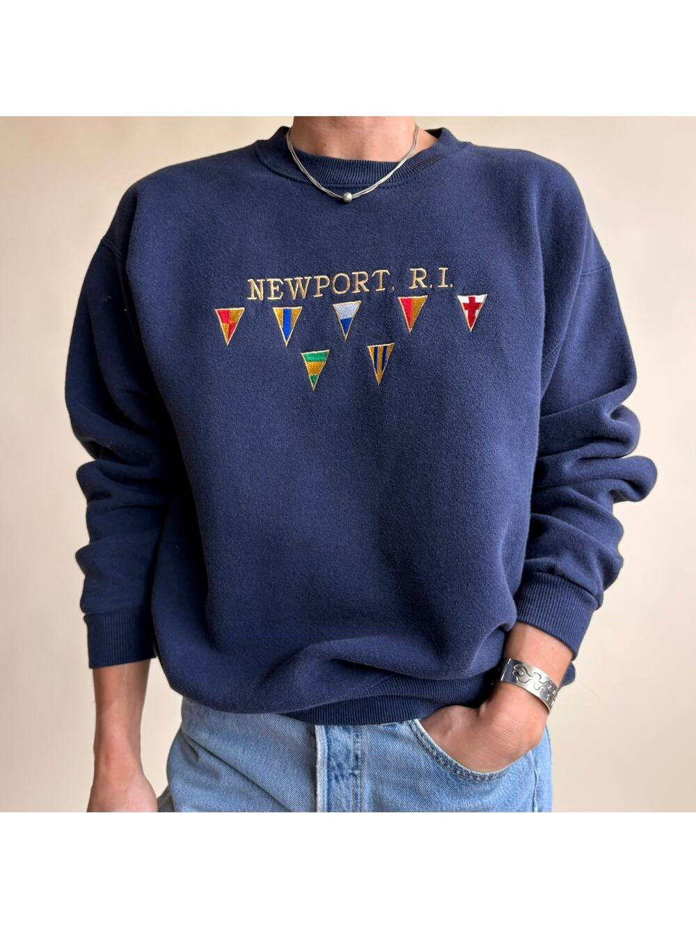 Lee Heavyweight Navy Blue Newport Sweatshirt - Size Medium